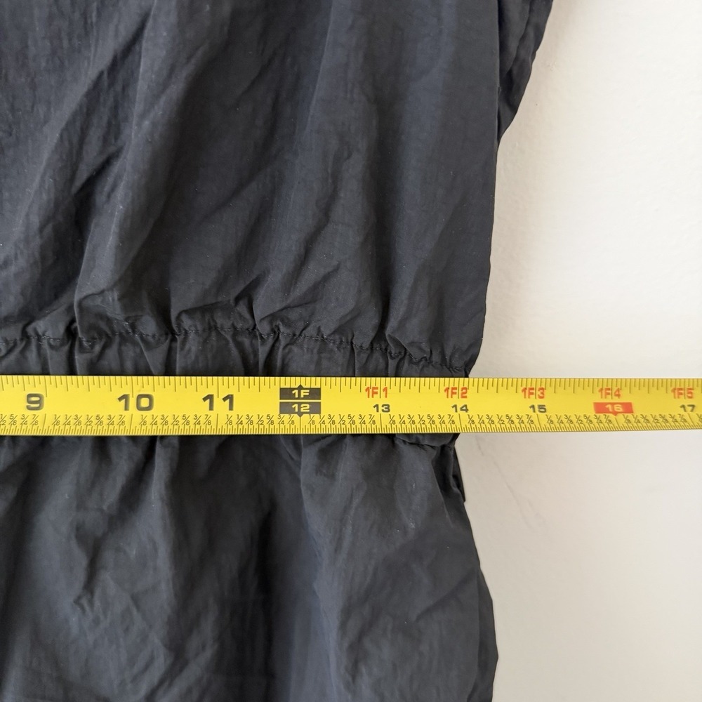 Black Nylon Utility Dress L Zip‎ Pockets Belted Minimalist Gorpcore Techwear - Picture 8 of 9